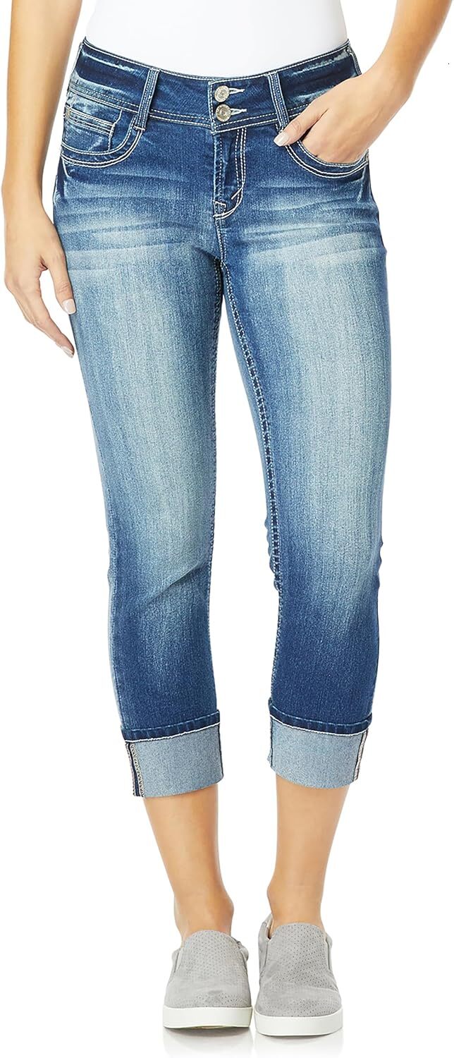 Women's Size Luscious Curvy 23.5'' Crop Mid-Rise Insta Stretch Juniors (Standard and Plus)