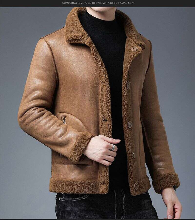 Men's Clothing New Style Fur Double Sided Sheep Shearling Thick Warm Version Of The Granular Fleece Men's Jacket