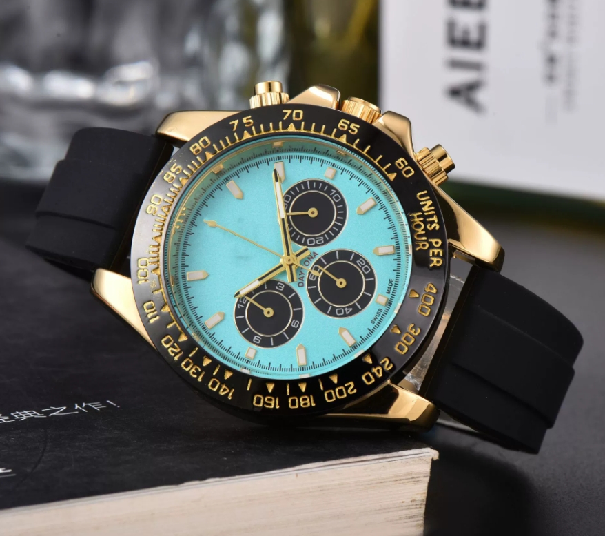 Mens ROLXity DAY TONA Automatic Movement watch men designer multifunction Wristwatch Rubber Stainless Steel Strap Gold Wristwatches Montre de luxe gifts