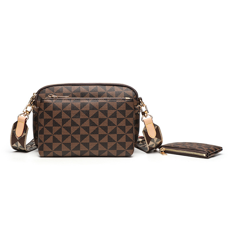 Free shipping cross-border fashion crossbody small bag, adjustable shoulder strap crossbody bag, windmill print camera bag, three-piece set, small squ