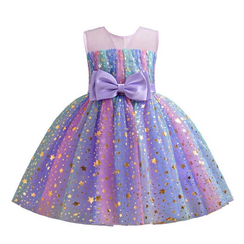 unicorn dress for girls flower birthday princess ball gown elegant childrens wedding party Christmas costume for girls clothing W250811