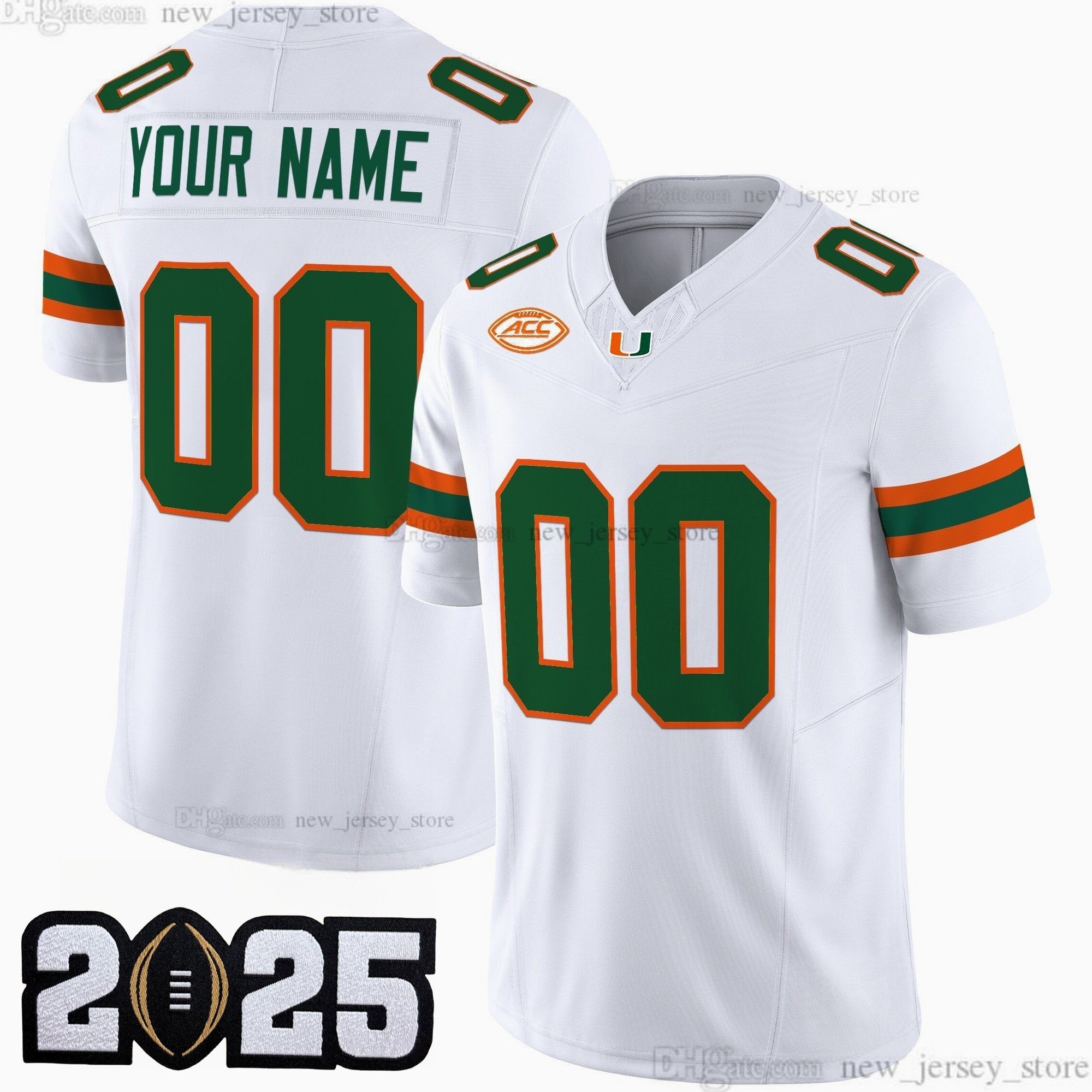 2025 Custom S6XL Miami Hurricanes New Football Jersey 1 Cam Ward 17 Emory Williams 4 Mark Fletcher Jr 9 Elija Lofton 52 Ray Lewis Ed Reed Ajay Allen S