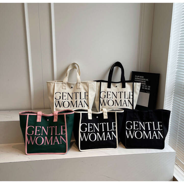 Designer Bags Tote Korean Style Casual Versatile Lazy Large Capacity Canvas Bag Artistic Fashion Print Simple Handbag