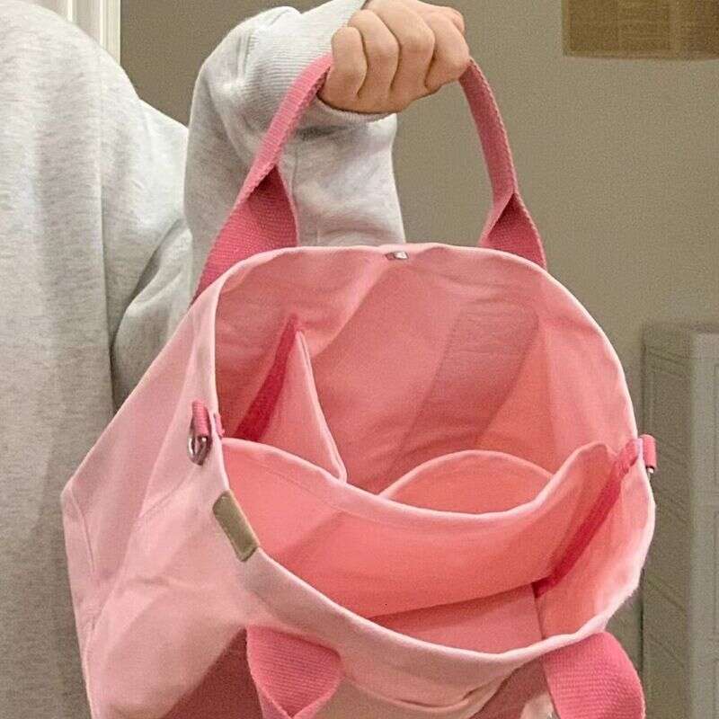 Small Group Single Shoulder Tote In Early Autumn 2024, New Multi-Layer Crossbody Simple And Casual Bento Bag, Canvas Bag