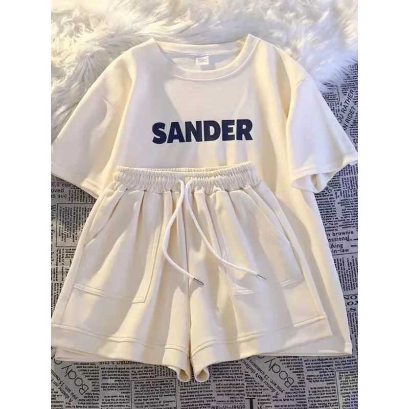 Summer new Girls set short sleeved T-shirt with letters for children Korean-style casual shorts for kids. Z250811