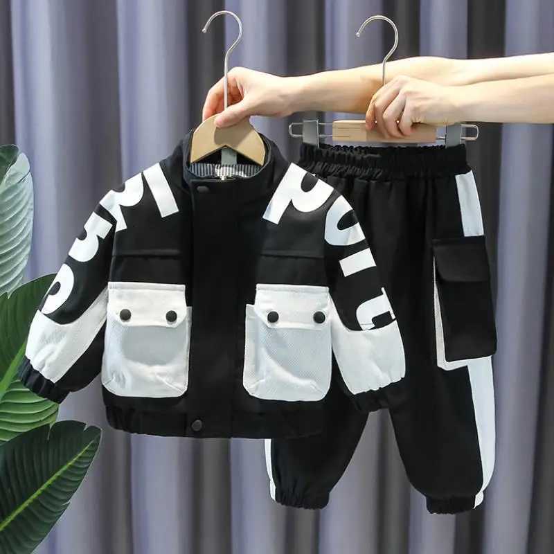 Boys Clothing Suit Spring and Autumn Childrens Sportswear Two-piece Set Fashion New Zipper Jacket+Pants Suit for Boys 2-10 Years Z250811