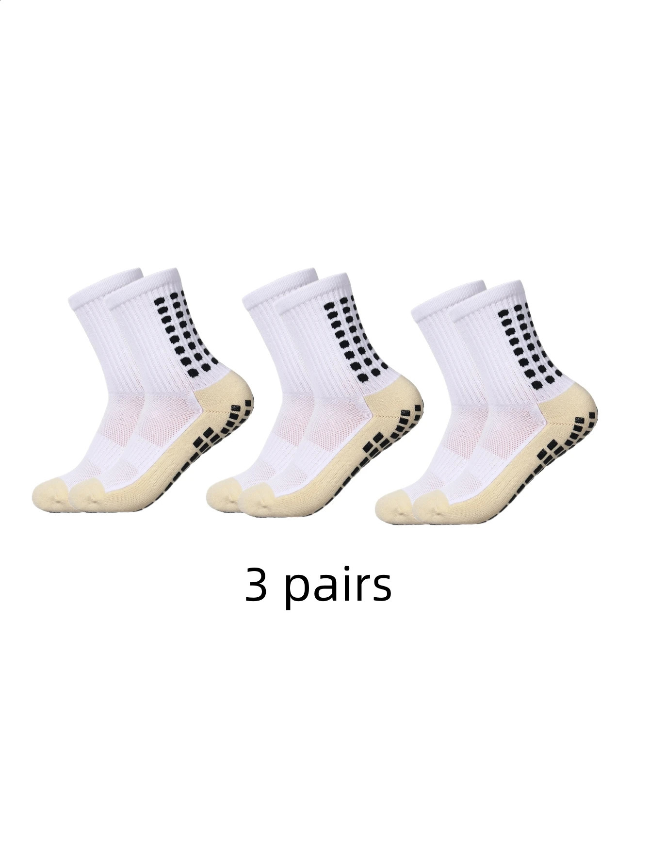 3 pairs of mid length childrens sports football socks with anti slip to absorb sweat 3338 250805