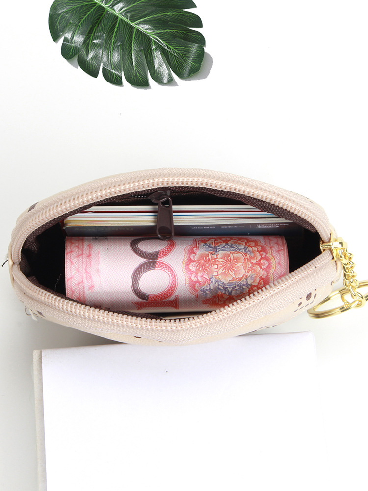 Free Shipping 2025 New Fresh Sweet Women's Wallet - Printed Mini Coin Purse Key Holder Card Organizer with Wristlet