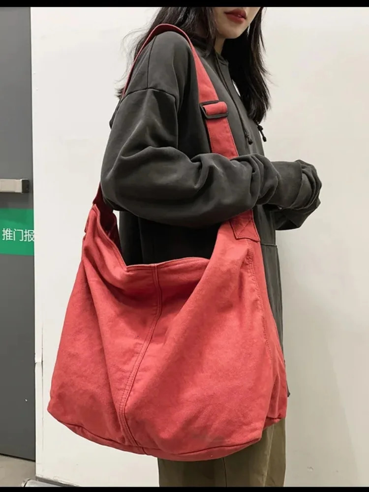 Womens Shoulder Bag Large Canvas Crossbody Bags for Women Cotton Cloth Fashion Korean Female Students School Handbags 250811