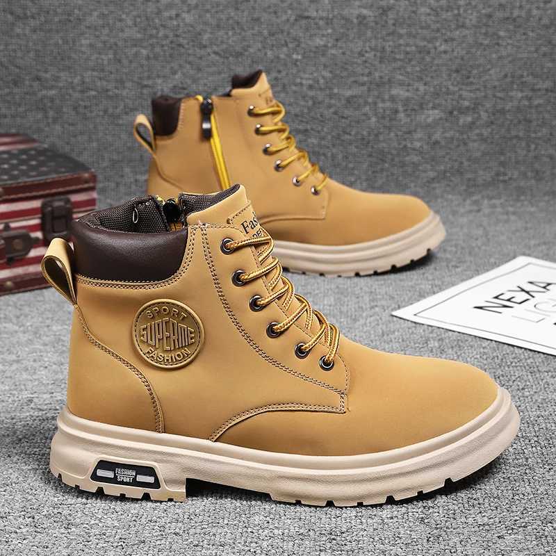 Ankle Boots Men Retro Work Shoes Autumn Winter Thick Bottom High Top Outdoor Boots Leather Waterproof High Quality Chelsea Boots W250811