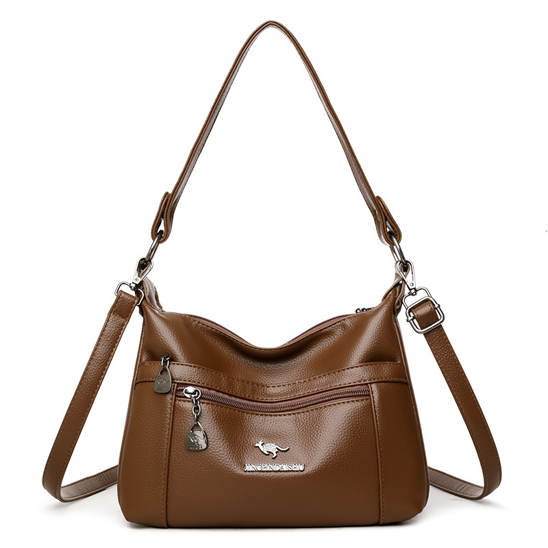 Soft Leather Underarm for Women 2025 New Versatile Middle-aged Mom Multi-compartment Large Capacity Single Shoulder Crossbody Bag ddmymoon