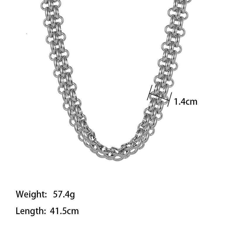Multi-layer Woven Stainless Steel Thick Chain Does Exaggerated Metal OT Buckle Bracelet Necklace Jewelry Set for Men Women
