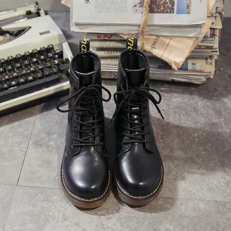 New Fashion Round Toe Women Boots Classics Ankle Casual Shoe High Slipon Office Ventilate Boot Versatile Thick Soled Trend Shoes W250811