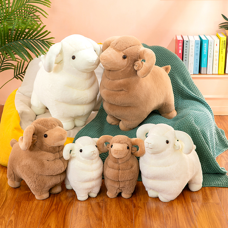 Cartoon alpaca plush toy - realistic baby lamb figurine Y260128