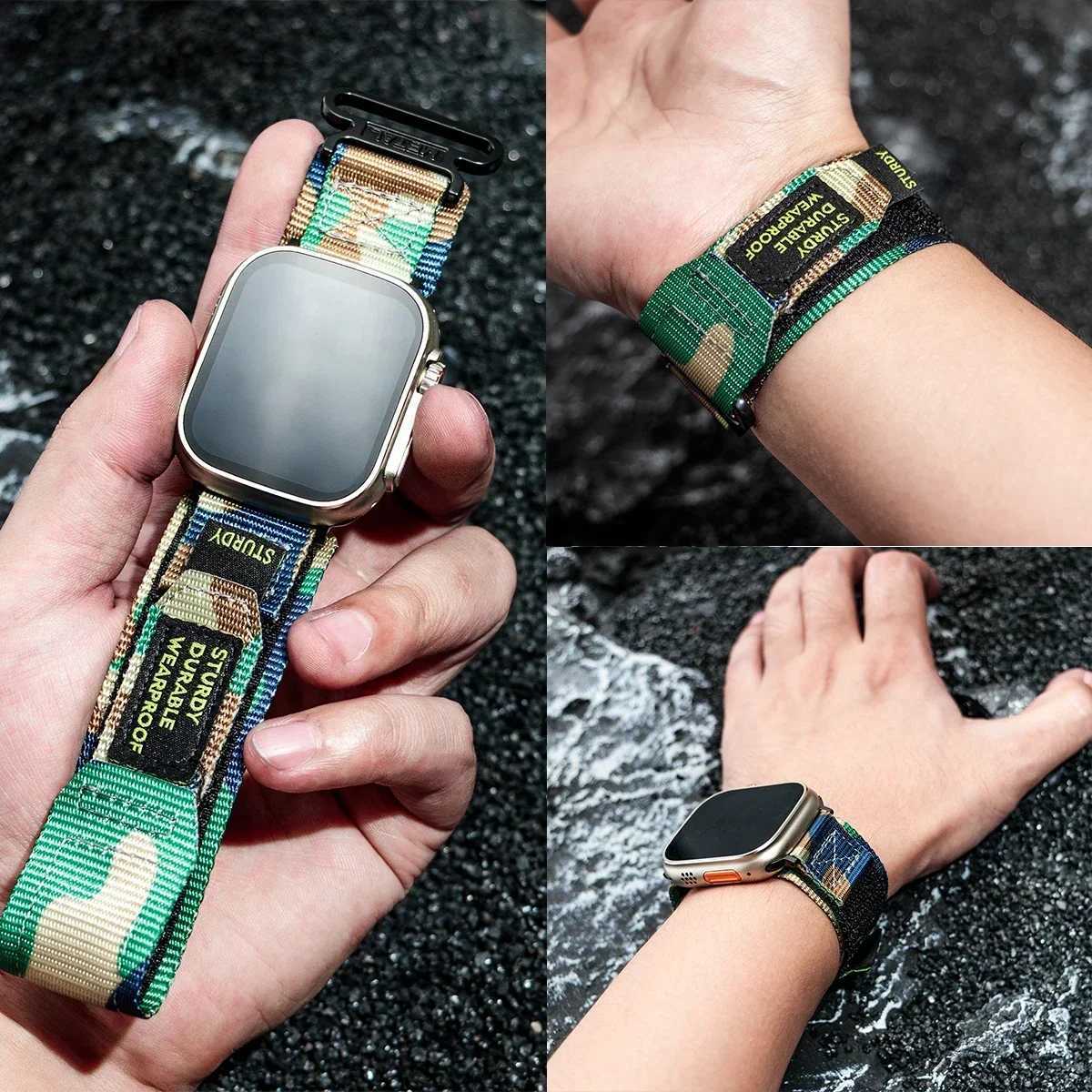Sports Nylon Strap for Apple Watch Band Ultra 2 49mm 46mm 42mm 45mm 44mm 41mm 40mm Bracelet for iWatch Series 10 9 8 7 6 SE 5 4 W250811