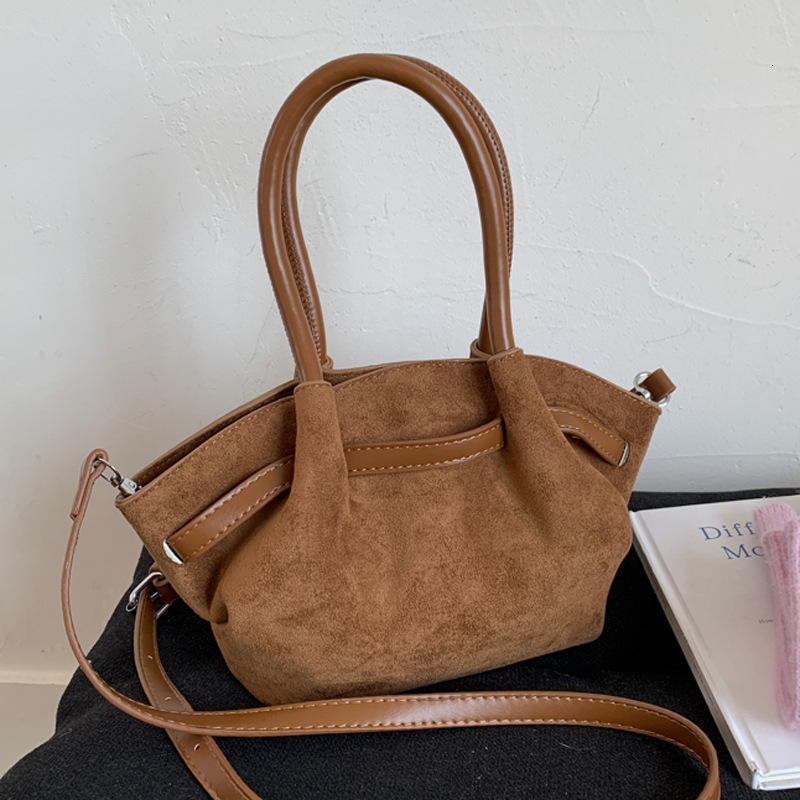 Suede Dumpling Niche Handheld Tote for Women 2025 New High-end Feel Single Shoulder Crossbody Bag ddmymoon
