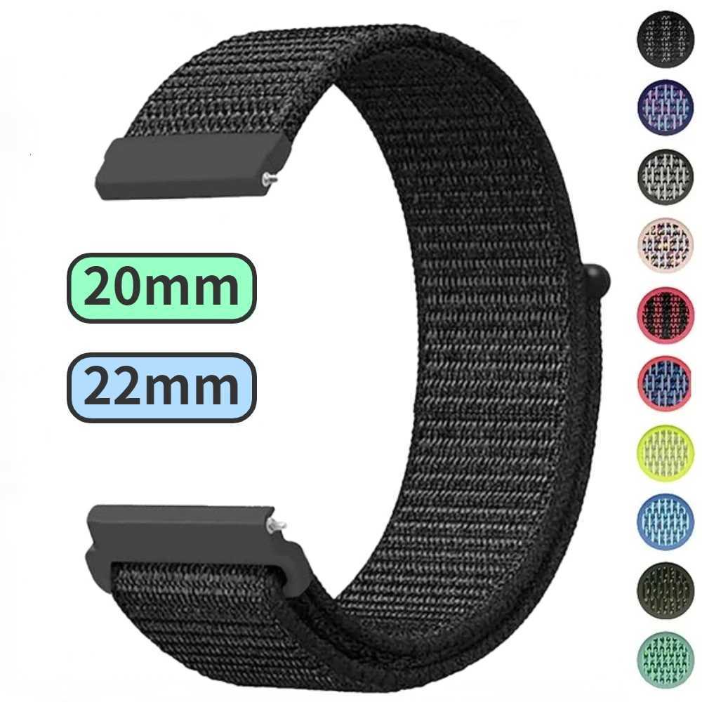 22mm 20mm Nylon Loop Strap for Samsung Galaxy Watch 3/4/5/6/Gear S3 Wristband for Huawei Watch 4/GT-2-3-Pro/Amazfit GTR/GTS Belt W250811