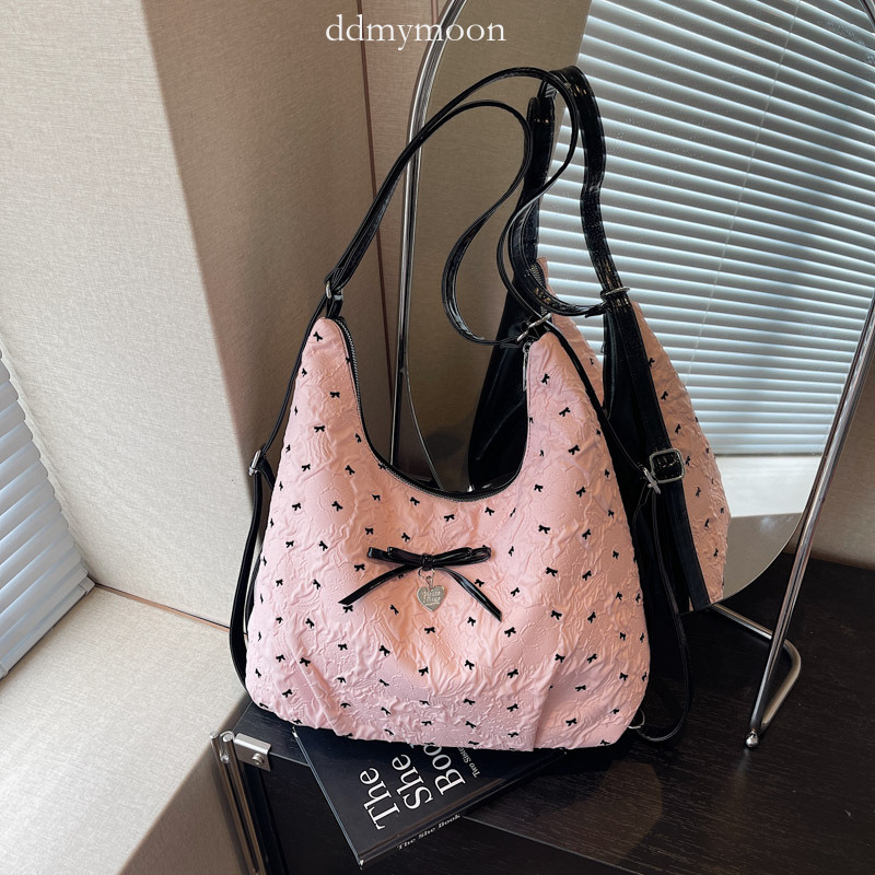 Butterfly Knot Lazy Style Large Capacity Multi-use for Women 2025 New Crossbody Bag Fashion Commuter Student Backpack ddmymoon