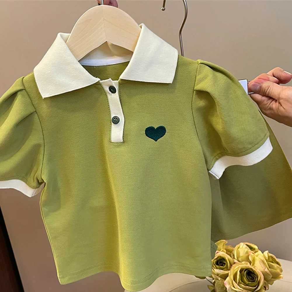 Childrens Clothing Sets Korea Short Sleeved Casual Shirt Dress Polo T-shirt+Shorts Sets Sisters Girls Summer Kids Clothes Girls Z250811
