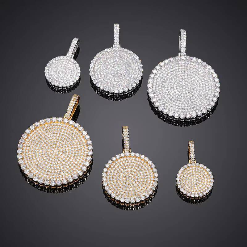 Factory Price 925 Sterling Silver Moissanite Pendant Hip Hop Iced Out Jewelry Charms Necklaces for Men