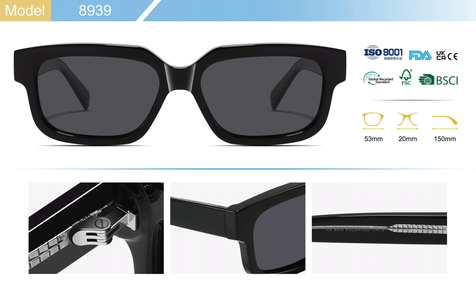 Sleek thin-frame Sunglass minimalist titanium frames gentlemens women's polarized lenses lightweight UV400 protection business rooftop pj2