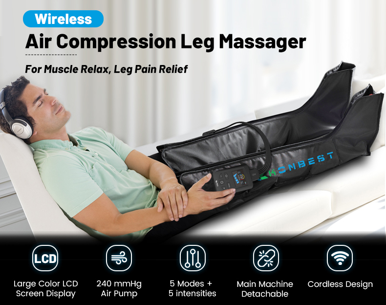 4 Chambers Compression Pressotherapy Leg Foot Massage Therapy Boots Sports Recovery Air Compression Boots