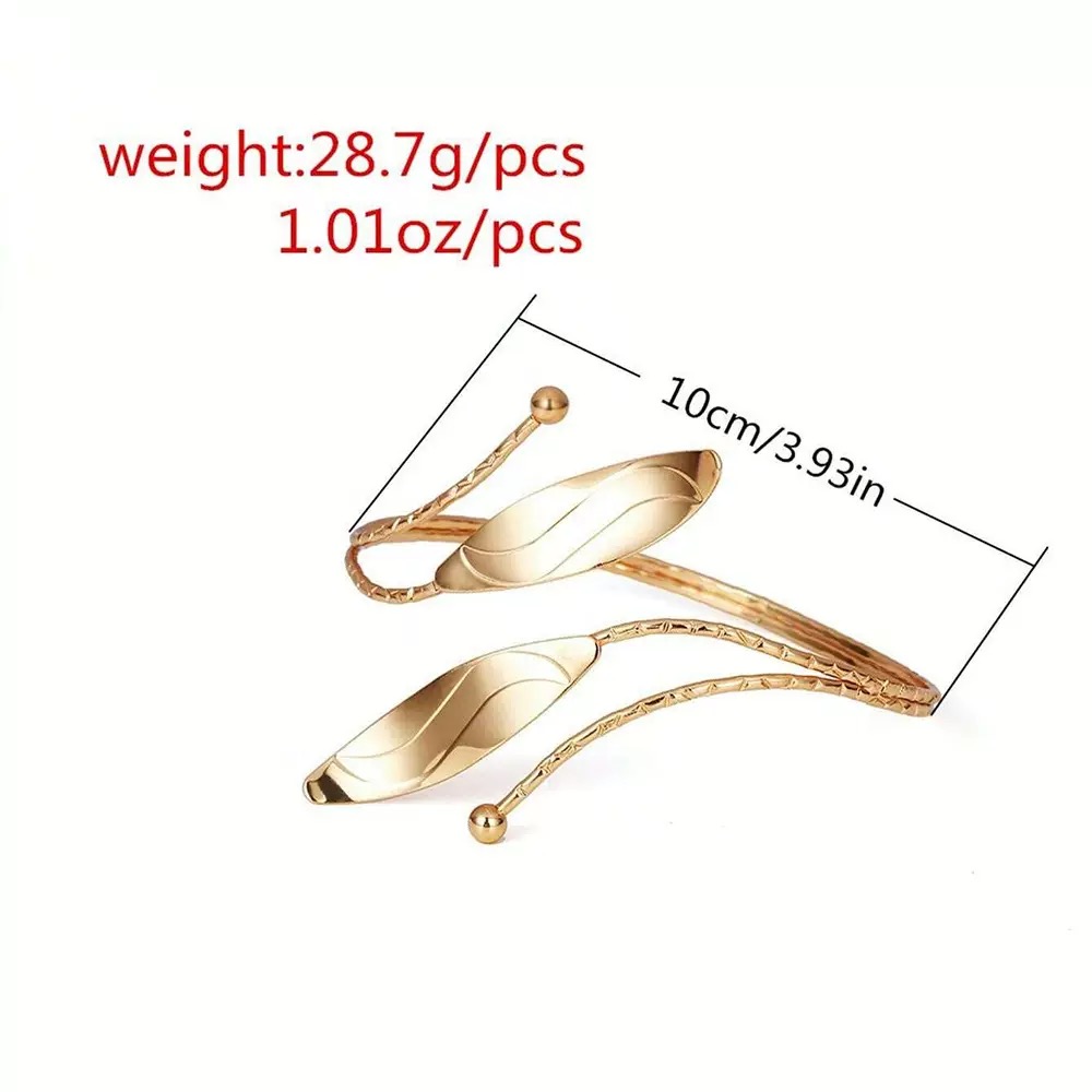 Fashionable high-quality sleeve badge with a simple leaf design, adjustable opening, and gold sleeve badge for women