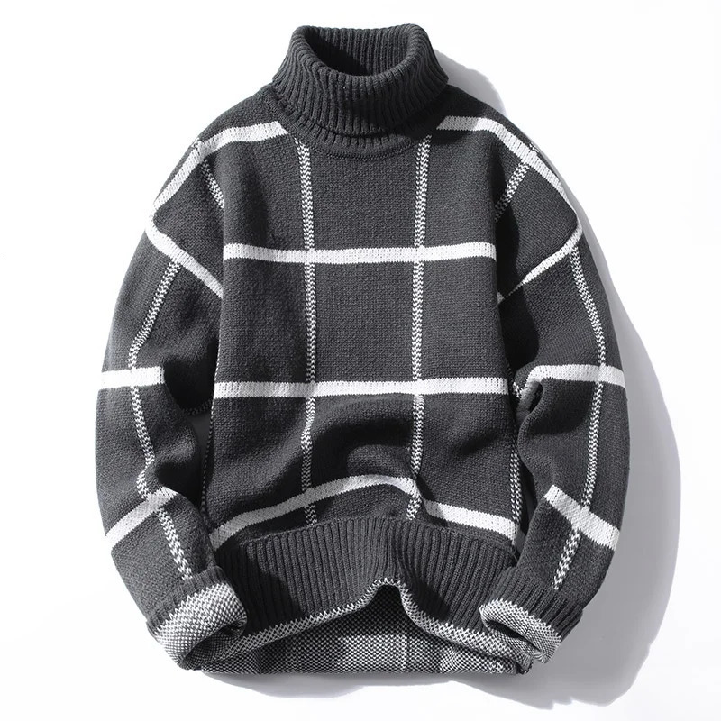 Sweaters men autumn style mens plaid warm sweater youth sweaters spring Mens wool pullovers size M3XL 250809
