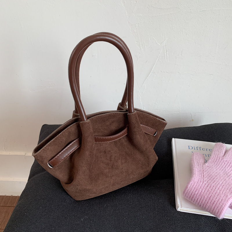 Suede Dumpling Niche Handheld Tote for Women 2025 New High-end Feel Single Shoulder Crossbody Bag ddmymoon