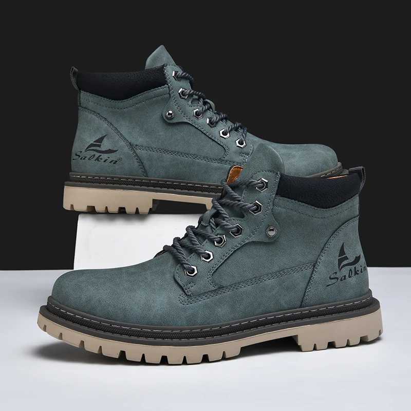 Mens Riding Boots Anti-Slip Wear-Resistant Lace-Up Classic Outdoor Men Sneakers Cross-Country Hiking Shoes For Men W250811