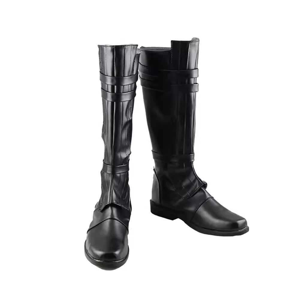 New Fashion Adult Mens Force Knight Black Pu Martin Leather Boots Halloween Festival Party Masquerade Stage Role Playing Shoes W250811