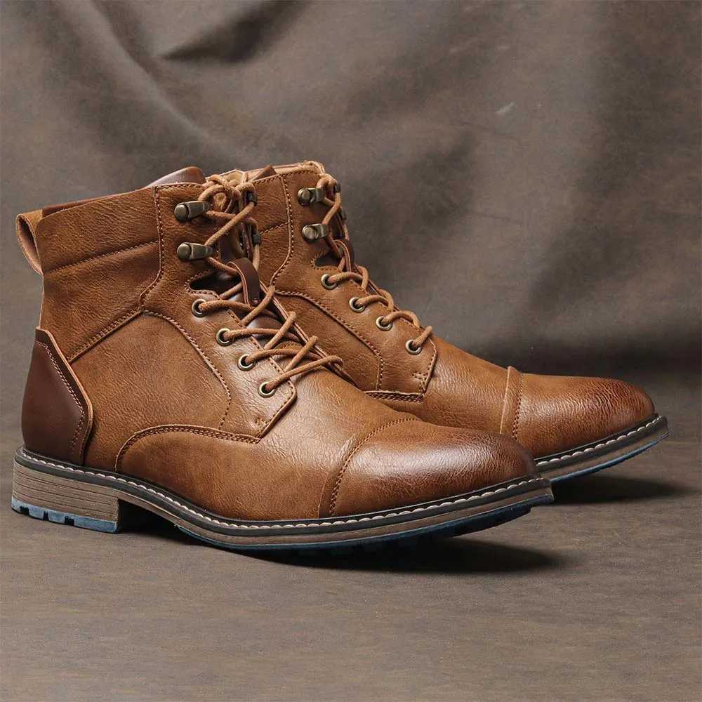American Style Men Boots Brand Fashion Comfortable Ankle Boots Leather #607 W250811
