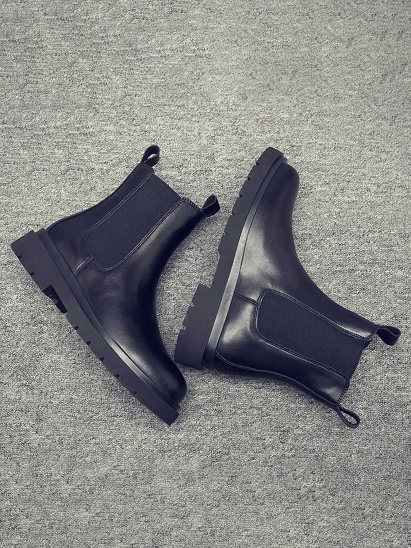 Mens Double Elastic Chelsea Boots W250811