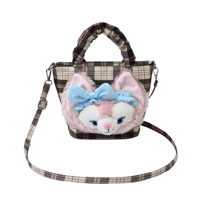 Korean Style High-End Simple Canvas Tote for Women 2025 Summer New Red Plaid Crossbody Bucket Bag ddmymoon