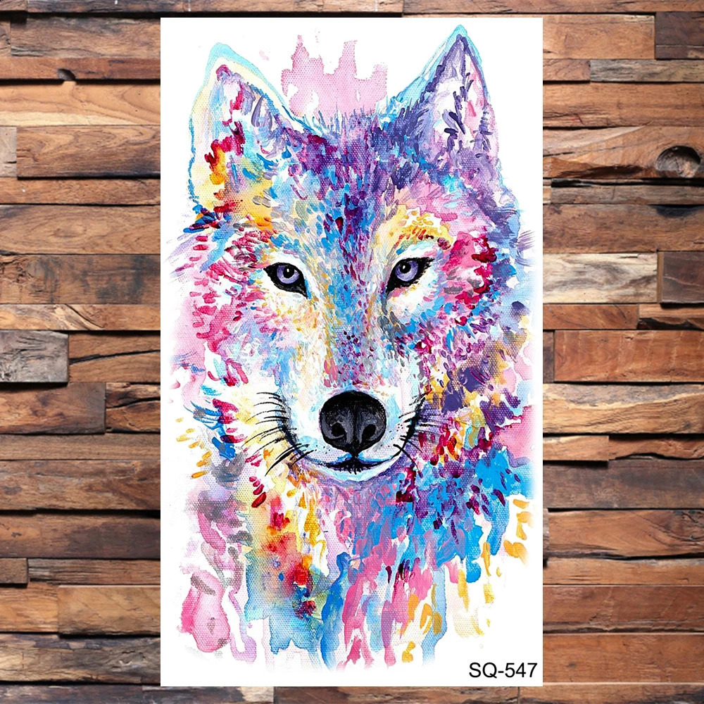 3D Watercolor Temporary Tattoos Animal Sticker Body Art Wasit Minimalist Tatoos For Men Waterproof Dreamcatcher Tattoo 250809