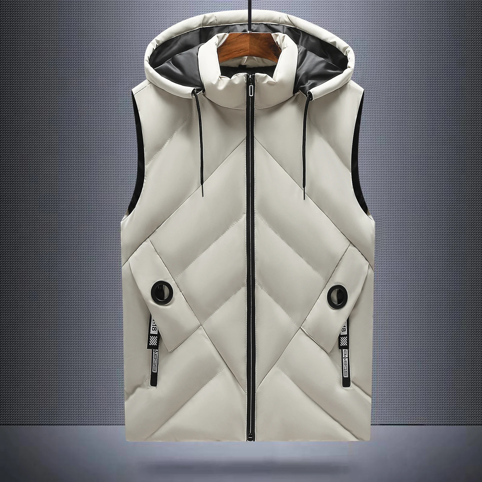 Outdoor Mens Down Cotton-padded Vest Autumn and Winter Korean Trendy Thickened Warm Vest Student Waistcoat Hood Vest Outerwear 250804