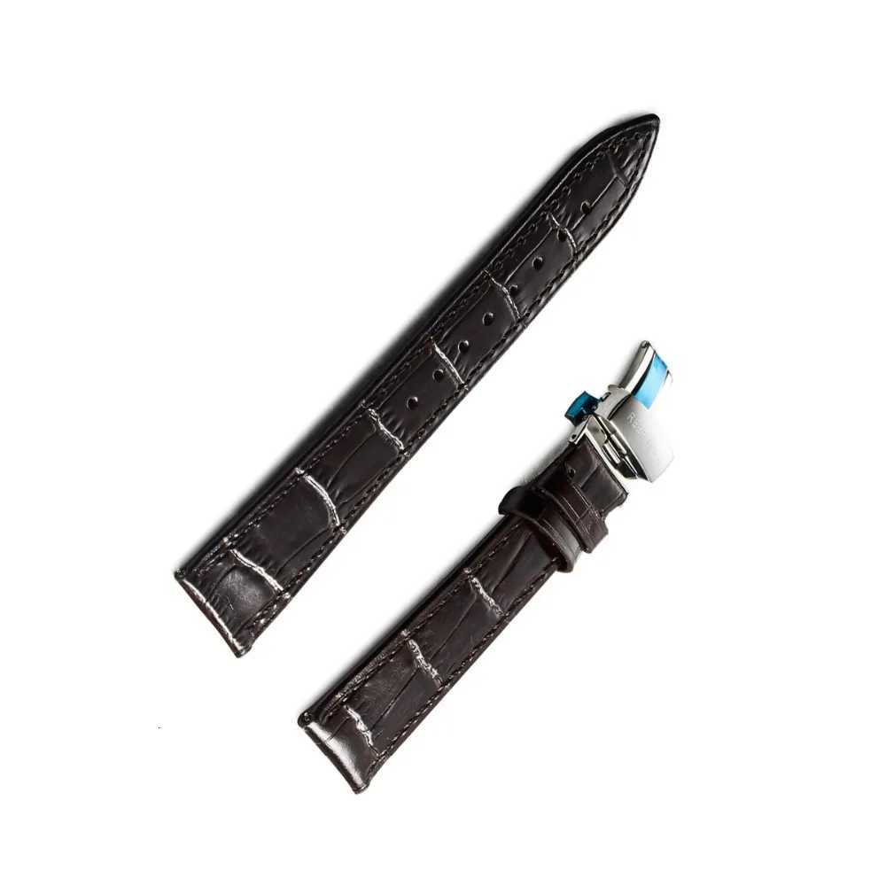 Reef Tiger/RT 20mm Genuine Leather Watch Band Black Brown Men Watch Strap Accessories Crocodile Pattern Watch Strap RGA195 W250811