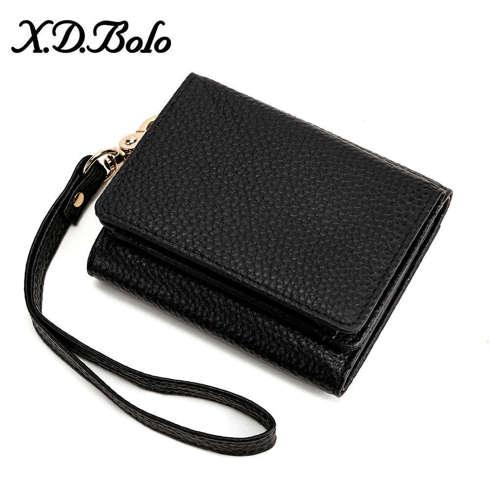 New Women's Short Japanese Style Multi-Functional Top Layer Cowhide Coin Purse Keychain Wallet designer wallet B5 B5