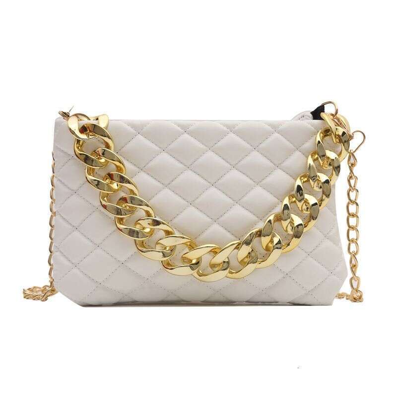 designer leisure Women's trend personality simple pleated shoulder women's fashionable texture thick chain crossbody envelope bag