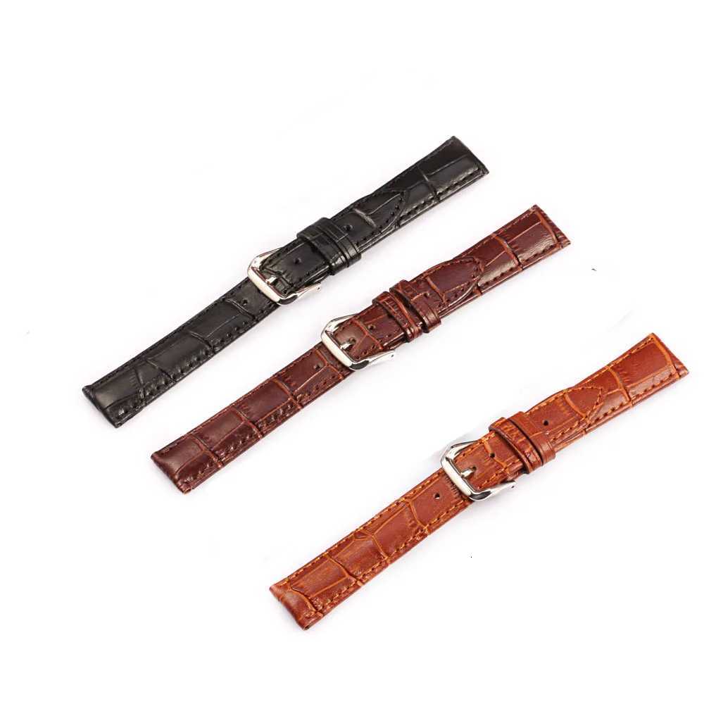 Chrocodyle Genuine Leather Watch Band 12mm 14mm 16mm 18mm 19 20mm 21mm 22mm 24mm Silver Buckle Cowhide Watch Strap with Pins W250811