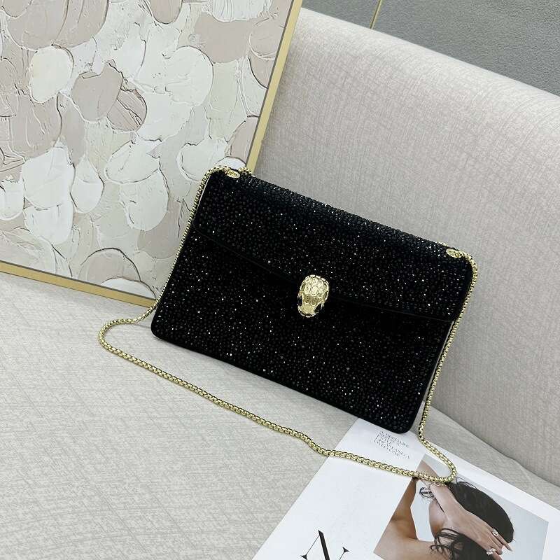 Diamond-Encrusted Handbag 2024 Autumn New High-Quality Fashion Evening Shoulder Crossbody Full Diamond Women