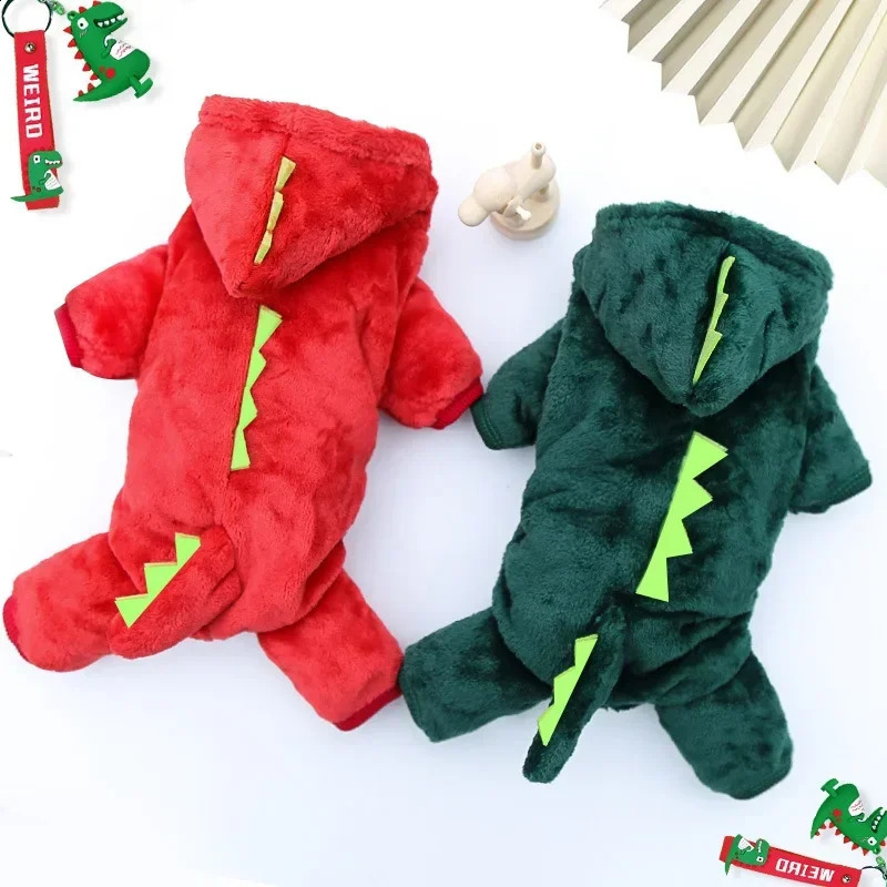 Dinosaur Dog Clothes Fleece Pet Jumpsuits Winter Warm Dog Coat Jacket for Dogs Hoodies Chihuahua French Bulldog Clothing 250806