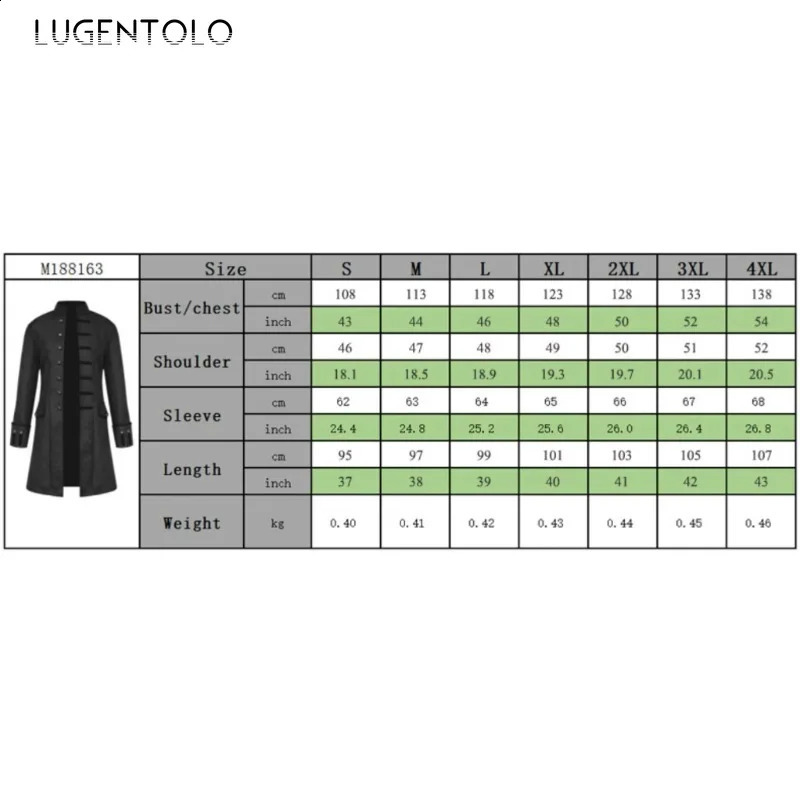 Men Medieval Trench Retro Coat Singlebreasted Uniform Gothic Stand Collar Renaissance Jacquard Outwear Halloween Costume 250804