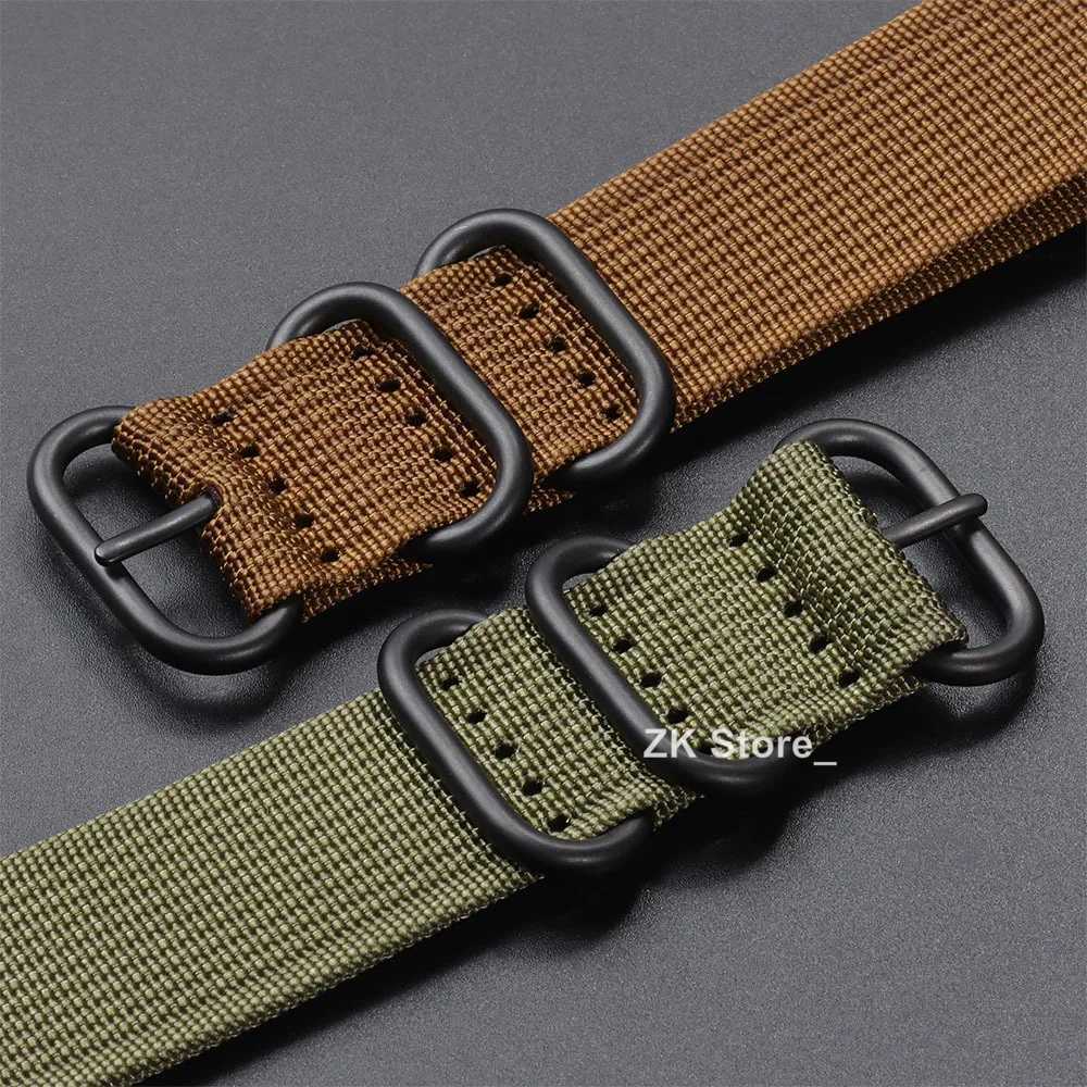 Quality Ribbed Watch Band Black Ring Buckle Nylon Striped Strap for Omega Military Weave Sport Bracelet Belt 18mm 20mm 22mm 24mm W250811