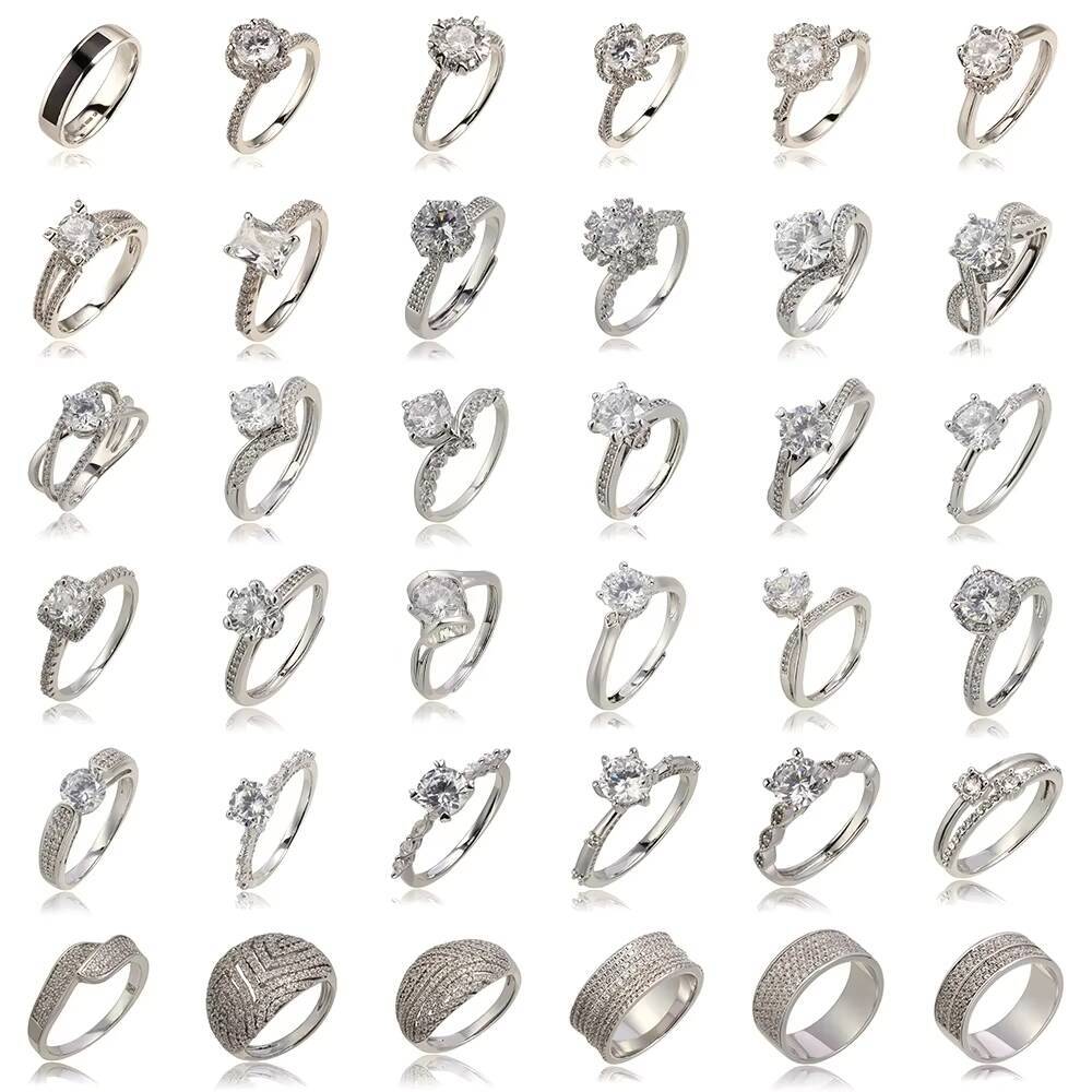 Wholesale Moissanite Ring Silver Rings for Women 925 Sterling Silver Ladies Wedding Ring