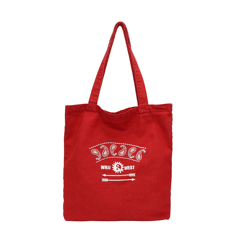 WEST New Large Capacity Washed Canvas for Men and Women, Lazy Style Ins Tote Denim Shopping Bag ddmymoon