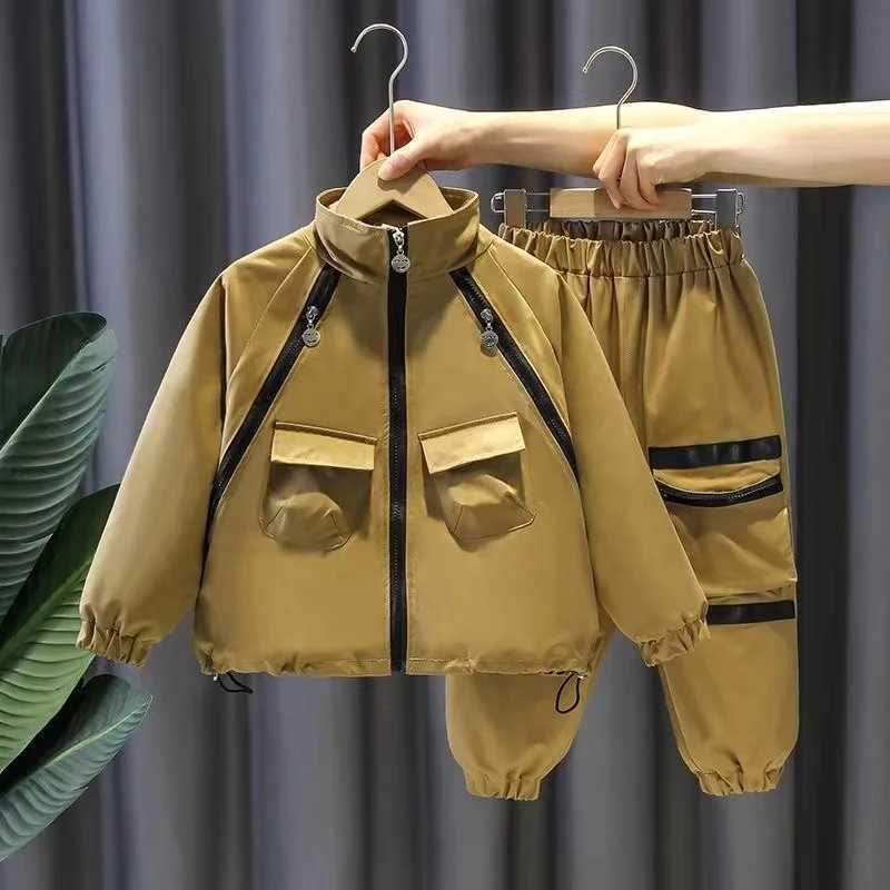 Boys Clothing Suit Spring and Autumn Childrens Sportswear Two-piece Set Fashion New Zipper Jacket+Pants Suit for Boys 2-10 Years Z250811