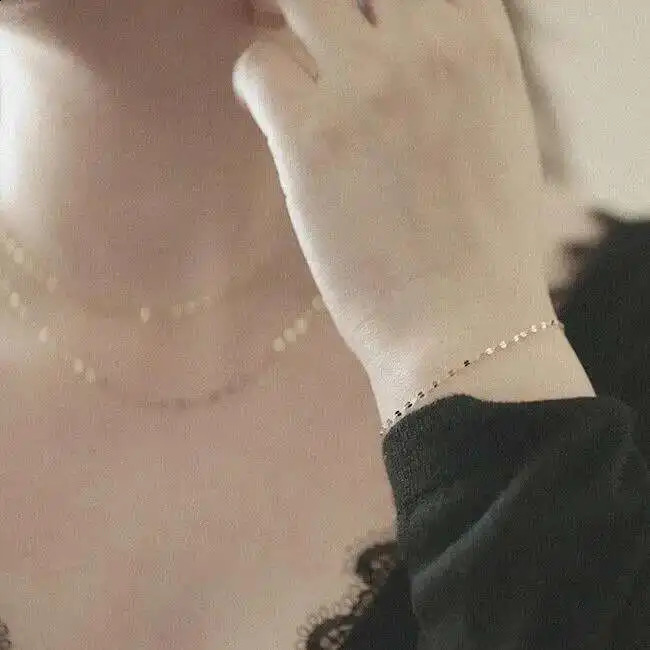 GOLDtutu 14K Gold Bracelet Japanese Exquisite Shining Lips Kiss Word kj279 250807