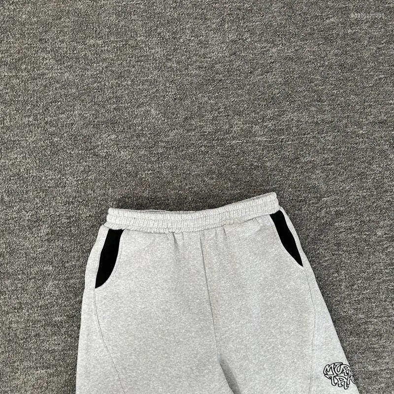 Men's Pants High Quality Cotton Gray Jogger Drawstring Sweatpants Men Women Couple Fashion Logo Embroidery Casual