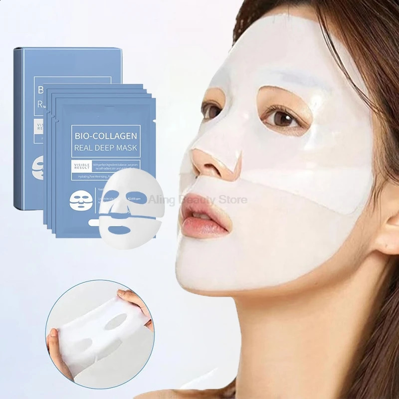4PcsBox Absorbable Bio-Collagen Real Deep Mask Aging Night Mask Nourish Skin Care 250809